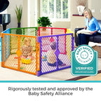 Toddleroo Superyard 2-Panel Extension: Add 65" to Baby Playpens; ColorPlay | Portable, Durable, For Babies and Toddlers, Freestanding, Expandable Modular Sizing, Indoor or Outdoor Use, Made in USA