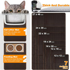 Cat Litter Mat 27"x46",Double Layer EVA litterbox Mat, Brown | Waterproof honeycomb large grid, urine-proof and odor-free. Traps litter, easy cleanup,Washable, non-slip backing