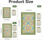 Cat Litter Mat,40"x30" High-Density PVC Cat Litters Trapping Mat, Waterproof & Non-Slip Backing, Litter Box Catcher, Soft on Kitty Paws, Easy Washable Pet Supplies Bean-Green