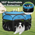 Love's cabin Pet Puppy Dog Playpen, Small Dog Tent Crates Cage Indoor/Outdoor, Portable Playpen for Cat, Foldable Pop Up Dog Kennel Playpen with Carring Case, Removable Zipper Top, Blue