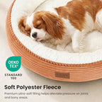 Love's cabin Round Donut Cat and Dog Cushion Bed, 30in Pet Bed for Medium or Large Dogs, Anti-Slip & Water-Resistant Bottom, Soft Durable Fabric Pet Beds, Washable Calming Cat Bed, Orange