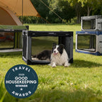 Lesure Today Show Soft Collapsible Dog Crates for Large Dogs, 36in Black | Portable Travel Camping Pet Kennel, 4-door, Indoor and Outdoor Use, Easy to Set Up and Fold, For Large Breeds Up to 70 lbs