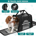 PetAmi Airline Approved Pet Carrier for Cats & Small Dogs, Soft Sided TSA Travel Carrier Bag with Sherpa Bed, Breathable Mesh Ventilation, Collapsible Bowl, Fits Under Seat, Up to 18 lbs, Small Black