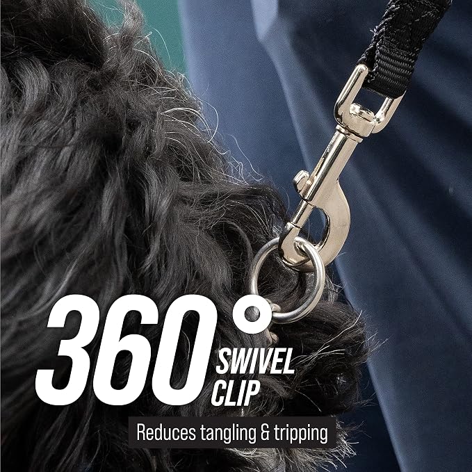 Leash Boss Long Trainer - 1 Inch Nylon Long Dog Training Leash with Storage Strap (50 Ft, Orange)