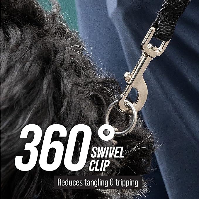 Leash Boss Free Range - Long Dog Leash for Large Dogs - 1 Inch Heavy Duty Nylon Training Lead with Padded Handle - High Visibility Orange - Extra Long Dog Leash (30 Ft)