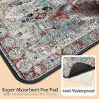 Washable Pee Pads for Dogs, Reusable Puppy Potty Training Pads, Ultra-Absorbent Thick Waterproof Leak-Proof Non-Slip Pads & Mat for Crate, Playpen, Floor, Whelping & Housebreaking , 1 Pack 72"x72"