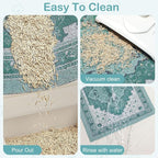 Glittme Cat Litter Mat, 24"x15" Non-Slip Washable Trapping Mat for Cats | Litter Trapping Mat With Thick PVC Coil To Catch Scatter, Soft On Paws And Waterproof Bottom To Protect Floors