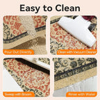 Cat Litter Mat, 24"x15" High Density PVC Litter Rug Trapping Mat, Non-Slip, Waterproof & Urine-Proof Litters Catcher Mats, Keep Floor Clean, Soft on Kitten Paws, Cat Essentialss Brown-Green