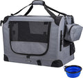 Prutapet Large Cat Carrier 24"x16.5"x16.5" Portable Dog Crate for Small Medium Dogs Collapsible Traveling Pet Crate with Collapsible Bowl