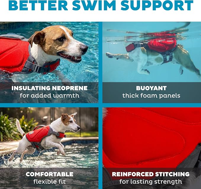 Outward Hound Dawson Swim Red Dog Life Jacket, Small