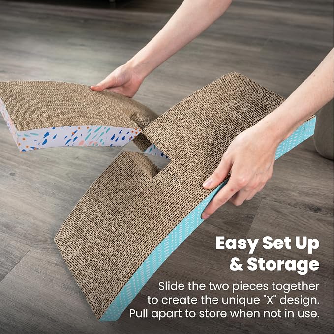 Catstages Easy Life Hammock Cat Lounger & Scratcher – Elevated Spot with Catnip, Comfortable & Multifunctional Design, Supports Cats Up to 20lbs