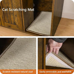 Dwanton Litter Box Enclosure, Cat Litter Box Furniture Hidden, with Scratching Mat, Wooden Cat Washroom Indoor, 31.5" L x 19.7" W x 21.7" H, Rustic Brown