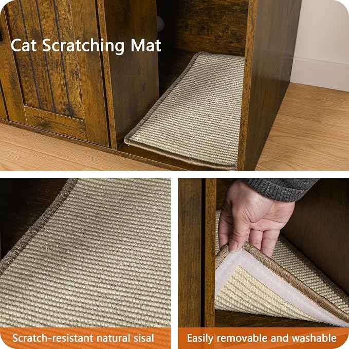 Dwanton Litter Box Enclosure, Wooden Cat Washroom Indoor, 27.6", 107VV