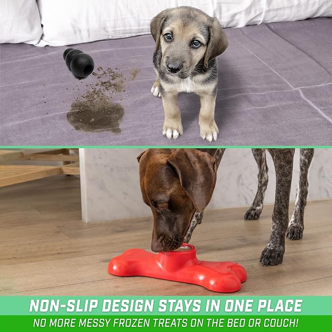 GoSports Pets PupsCream Parlor - Non-Slip Frozen Dog Treat & Ice Cream Holder - Mess-Free Lick Mat Alternative, Includes 6 Reusable Cups & Lids