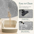 Yimobra Cat Litter Mat, Easy Clean Trapping PVC Mat, 47" x 36", Waterproof Backing, Non Slip Bottom, Scatter Control Pad for Litter Box, Grey