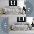 MYSKY HOME Sectional Couch Cover Sofa Covers for Sectional Sofa L Shape Chenille Couch Protector Grey Geometric for Dogs Pets Couch Throw Cover Washable Durable for Home Decor, 91" X134"