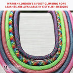 Warren London Climbing Rope Dog Leash – 5 ft Candy-Stripe Rope w/Padded Handle & 360° Clip | Bold Red & White Lead for Year-Round Adventures