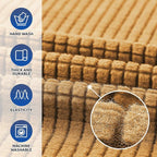 Stretch Oversized Couch Covers for Sofa Slipcover,Golden | 1-Piece Washable Sofa Cover (94"-110") 4-Seater Furniture Protector, Soft Jacquard Non-Slip Elastic Bottom for Dogs & Kids