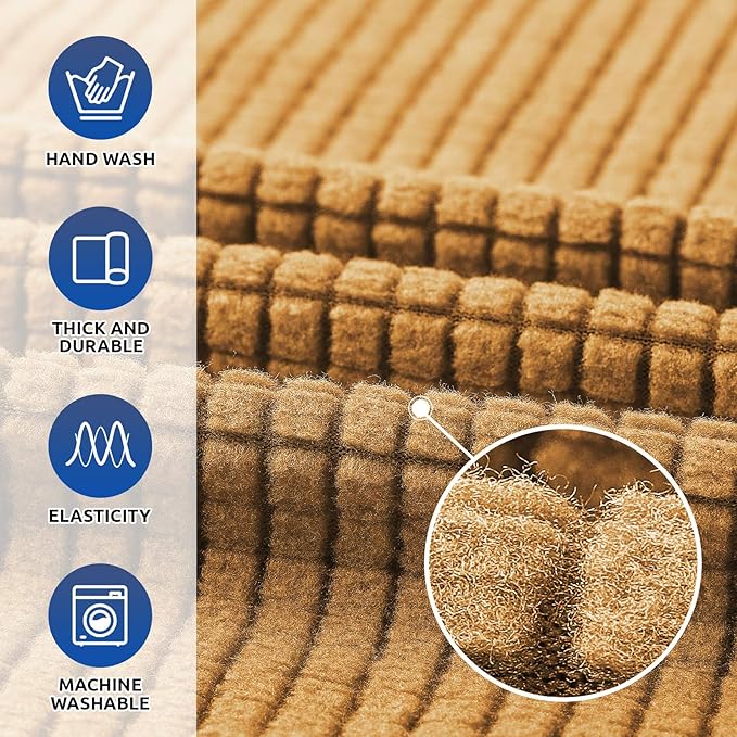 Stretch Chair Sofa Slipcover, Single Couch Cover,Golden | 1-Piece Washable Sofa Cover,Pet Friendly (31"-55") Furniture Protector Soft Jacquard Elastic Bottom for Dogs & Kids