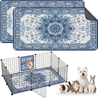 Washable Guinea Pig Pee Pads,Reusable Guinea Pig Cage Liner 2 Pack | Waterproof, Leak-Proof, Absorbent & Non-Slip, 24"x48" Bedding Potty Training Mat for Small Animal Rabbit Bunny Hamster Rat