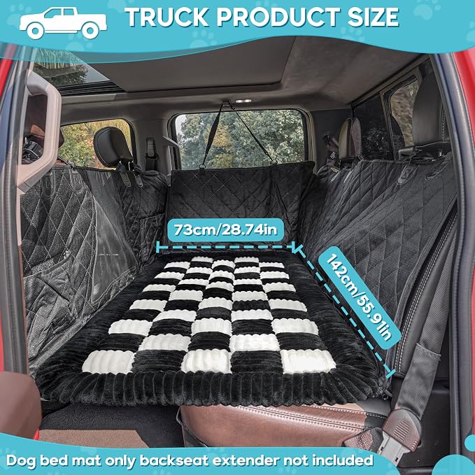 Loiion Dog Car Bed Mat Non-Slip Backseat Extender Dog Bed 56" x28.7" | Travel Bed for Dogs，Chew-Resistant, Easy Clean & Scratch-Proof, Comfort Design, Fits Trucks/Sedans/SUVs