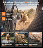 Doglike UNBREAK Hard Bottom Dog Car Seat for Back Seat [Military-Grade Protection], 450LB Ultra-Support Back Seat Extender for Dogs Carseat, Passenger Frinedly Waterproof Pet Carseat XL Size