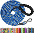 NTR Heavy Duty Dog Leash - 30FT Reflective with Swivel Lockable Hook and Comfortable Padded Handle, Puppy Leash for Walking, Hunting, Camping, Backyard - Blue