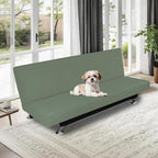 Easy-Going 100% Waterproof Futon Cover, Stretch Futon Slipcover Large | Dual Waterproof Armless Futon Couch Cover, Leakproof Sofa Bed Furniture Protector for Kids Pets Dog Cat, Grayish Green