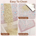 Glittme Cat Litter Mat, 33"x22" Non-Slip Washable Trapping Mat for Cats | Litter Trapping Mat With Thick PVC Coil To Catch Scatter, Soft On Paws And Waterproof Bottom To Protect Floors