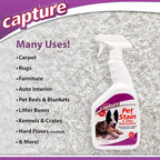 Capture Pet Stain & Odor Spray - Enzyme Pet Odor Eliminator - 32oz (2 Pack) | Carpet Stain Remover for Cats & Dog Pee Smell, Cat Urine Destroyer, Carpet Cleaner Spray