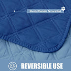 Smiry Waterproof Reversible Pet Couch Covers for Dogs | Pet Friendly, Soft Fabric, Washable Sofa Furniture Protector for Dogs Cat Kids, Checkered (30"x70", Navy/Blue)