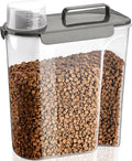 TIOVERY Dog Food Storage Container, 10 Lbs Airtight Pet Food Containers, Cat Food Container Dispenser Bin with Pouring Spout, Portable Handle & Measuring Cup for Dog Treats, Cat Kibble, Bird Feed Grey