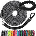 jenico Long Dog Leash 50FT: Heavy Duty Rope Leashes for Dogs Training with Swivel Lockable Hook Reflective Threads Bungee and Padded Handle - Dog Lead for Large Small Medium Dogs Outside Walking