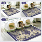 Cat Litter Mat, 24"x15" High-Density PVC Cat Litters Trapping Mat, Waterproof & Non-Slip Backing, Litter Box Catcher, Soft on Kitty Paws, Easy Washable Pet Supplies Blue