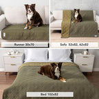 PetAmi Waterproof Couch Cover for Dog Nonslip Bed Sofa Blanket, 68x82 Green | Leakproof Furniture Protector for Pet Cat, Machine Washable Pee Proof Mat for Chair Car Seat, Durable & Anti Slip Backing