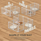 Dog Playpen Indoor, 10 Panel, 24" White Metal Puppy Playpen | Diamond Mesh Chew Resistant, Tool-Free Assembly, Easy Clean, Portable Design, Dog Exercise Pen for puppies and small dogs