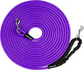Tuff Pupper Heavy Duty 30 Foot Long Rope Leash for Dogs | Dog Recall Training Lead | High Visibility Strong Climbing Rope Leash | Hand or Waist Worn | Stainless Steel 360° Clips for Tangle Free Use