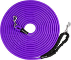 Tuff Pupper Heavy Duty 30 Foot Long Rope Leash for Dogs | Dog Recall Training Lead | High Visibility Strong Climbing Rope Leash | Hand or Waist Worn | Stainless Steel 360° Clips for Tangle Free Use