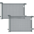 2PCS Retractable Baby Gates, Mesh Dog Gate for Doorways, 33.6" Tall, Expands to 55" Wide,Pet Safety Essential Fit for Baseboards, Wide Toddlers Gates for Hallways, Indoor & Outdoor,Gray