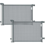 2PCS Retractable Baby Gates, Mesh Dog Gate for Doorways, 33.6" Tall, Expands to 55" Wide,Pet Safety Essential Fit for Baseboards, Wide Toddlers Gates for Hallways, Indoor & Outdoor,Gray