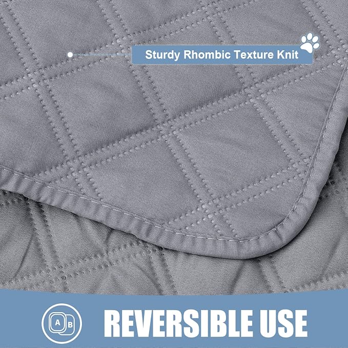Smiry Waterproof Reversible Pet Couch Covers for Dogs | Pet Friendly, Soft Fabric, Washable Sofa Furniture Protector for Dogs Cat Kids, Checkered (68"x82", Grey/Grey)