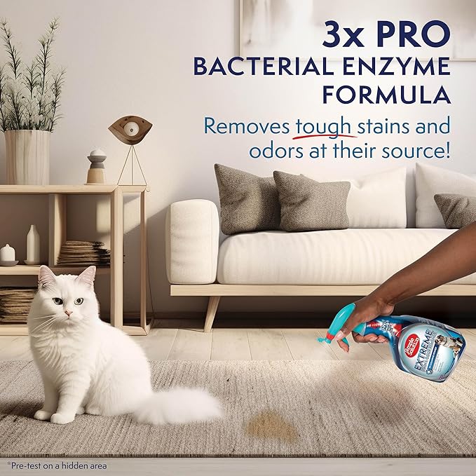 Simple Solution Extreme Stain & Odor Remover, Enzyme Stain Cleaner, 32oz | Dog Stain & Odor Remover, Pet Urine Enzyme Cleaner, Dog Urine Carpet Cleaner, Carpet Spray Cleaner, Pet Odor Eliminator