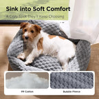 Bedsure Washable Fluffy Cute Cat Bed for Indoor Cats & Kitten,20 Inch Grey | Bubble Fleece Kitten Bed, Cuddler Cat Couch with Neck Bolster for Small Dogs, Machine Washable, Anti-Slip Base, Up to 10 lbs