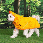 Puppia Rainlite Dog Poncho Hooded Waterproof Adjustable Lightweight Rain Jacket Poncho for Small and Medium Dogs, Yellow, Medium