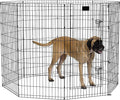MidWest Homes for Pets 48-Inch Exercise Pen, for Indoor and Outdoor Use, 16 Sq Feet of Play, Single Door Folding Dog Pen, with Large Door Opening & Secure Latch, Easy to Set Up, Foldable Dog Playpen