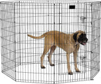MidWest Homes for Pets 48-Inch Exercise Pen, for Indoor and Outdoor Use, 16 Sq Feet of Play, Single Door Folding Dog Pen, with Large Door Opening & Secure Latch, Easy to Set Up, Foldable Dog Playpen
