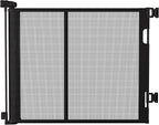 200 inches Extra Wide Retractable Baby Gate, 41.5 inches Tall Mesh Safety Gate for Oversized Openings, Living Rooms, Patios, Child & Pet Barrier for Indoor Outdoor Use, Black