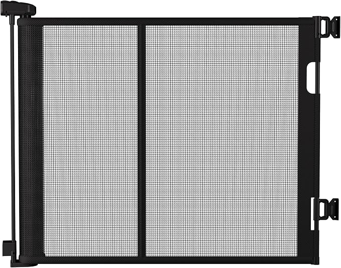 200 inches Extra Wide Retractable Baby Gate, 41.5 inches Tall Mesh Safety Gate for Oversized Openings, Living Rooms, Patios, Child & Pet Barrier for Indoor Outdoor Use, Black