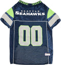 Pets First NFL Seattle Seahawks Dog Jersey, Size Large, Football Shirt Costume for Pet, Dog Sports T-Shirt, NFL Team Clothing for Cats, Licensed Pet Apparel Available in 7 Sizes and 32 Teams