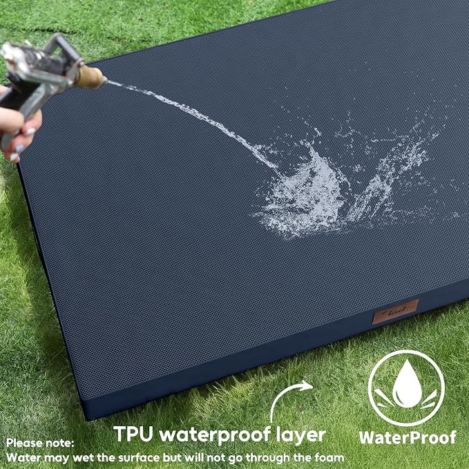 Waterproof Orthopedic Outdoor Dog Bed XL for Extra Large Dogs | Egg Crate Foam for Joint Support, TPU Waterproof Layer, Machine Washable 1680D Oxford Cover, 44 x 32 Inch, Up to 90 lbs